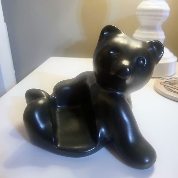 Pigeon RIVER Folk Pottery SPIRIT OF THE BLACK BEAR Phone Stand Signed 2003 - Picture 1 of 7